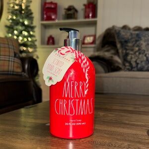 NWT Rae Dunn Scented Hand Soap 20oz Plastic Bottle/Christmas Cinnamon Stick
